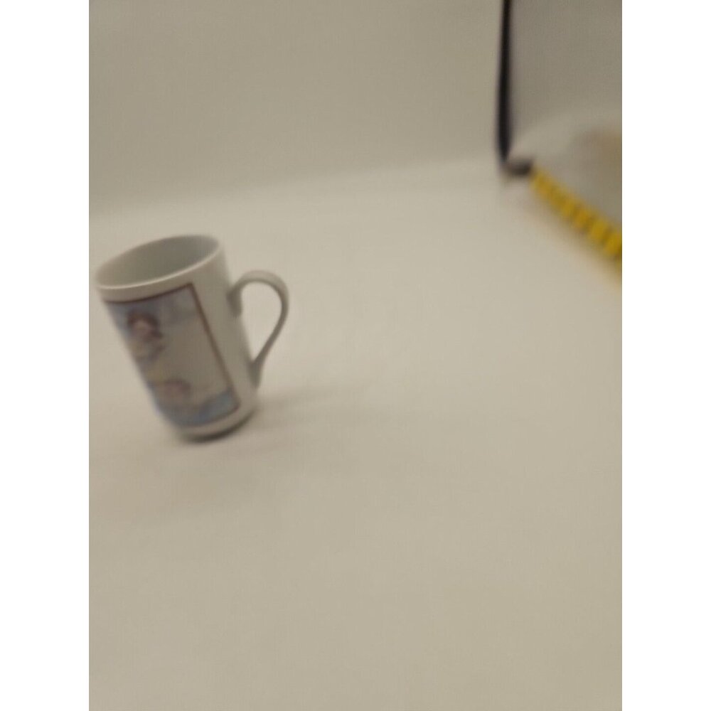 1985 Bessie Pease Gutmann LOVE IS BLIND Coffee Mug Cup Little Girl Dollies VTG!!